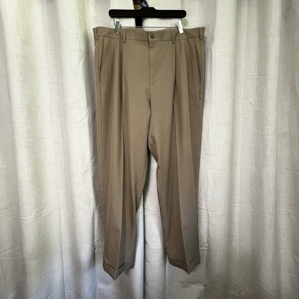 Pro Tour golf pants cool play 40"‎ x 32" khaki beige polyester